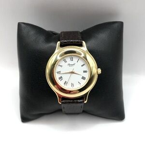 Renato Gold-Tone and Brown Watch